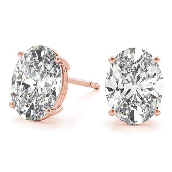 Classic Oval Diamond Stud Earrings elegantly set in 14K Gold (1.00ct TW)