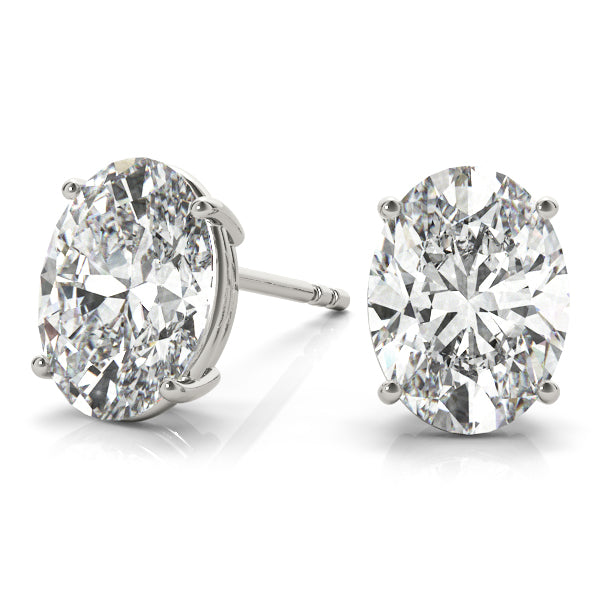 Classic Oval Lab Diamond Stud Earrings elegantly set in 14K Gold (1.00ct TW)