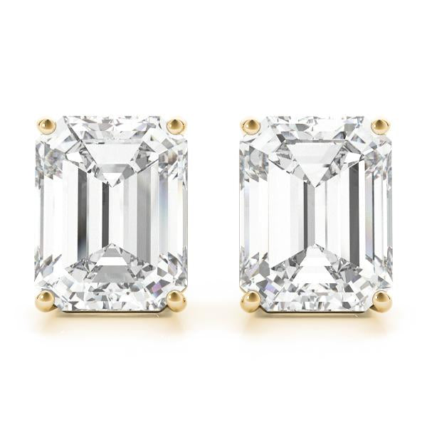 Fabulous Emerald Diamond Stud Earrings set in 14K Gold (1.00ct TW)