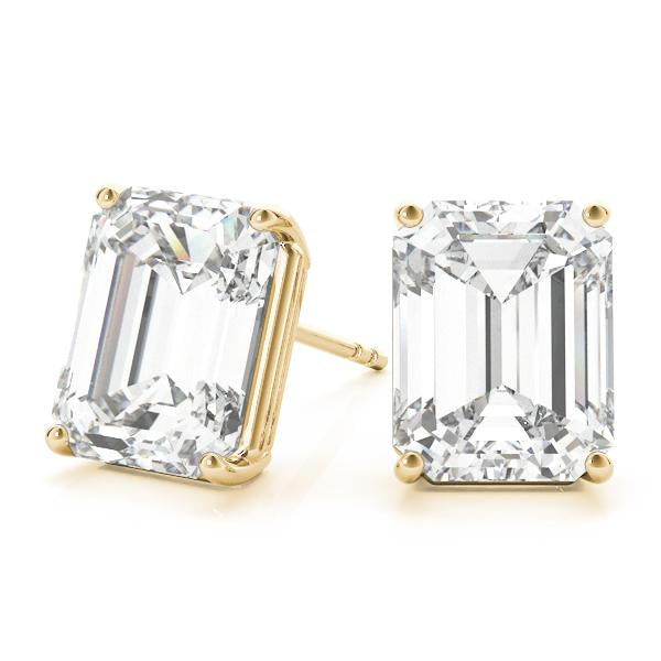 Fabulous Emerald Diamond Stud Earrings set in 14K Gold (1.00ct TW)