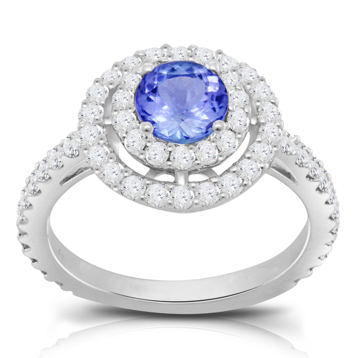 Tanzanite 0.80 ct tw Ring with 0.85 ct tw diamonds in 14kt Gold