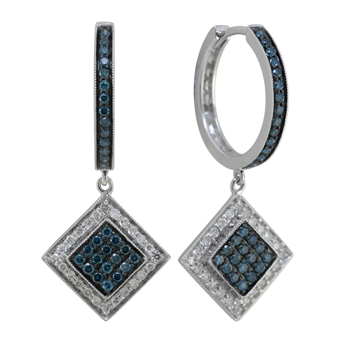 Blue and White Diamond Earring 1.27cttw 14kt Gold