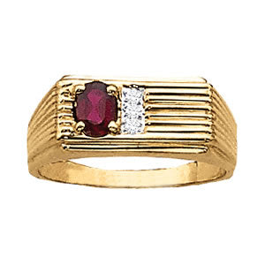 Men's Ruby 0.50ct and Diamond Ring 0.04ct tw 14kt Gold