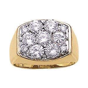 Men's Ring Diamonds 3.45 ct tw 14kt Gold Heavy Gold