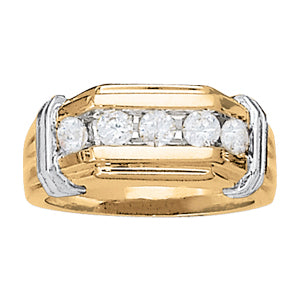 Men's Ring Diamonds 1.02 ct tw 14kt Gold Yellow & White Gold