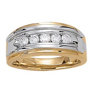 Men's Ring Diamonds 0.52 ct tw 14kt Gold Yellow & White Gold