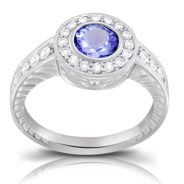 Tanzanite 0.82 ct tw Ring with 0.45 Diamonds in 14kt Gold