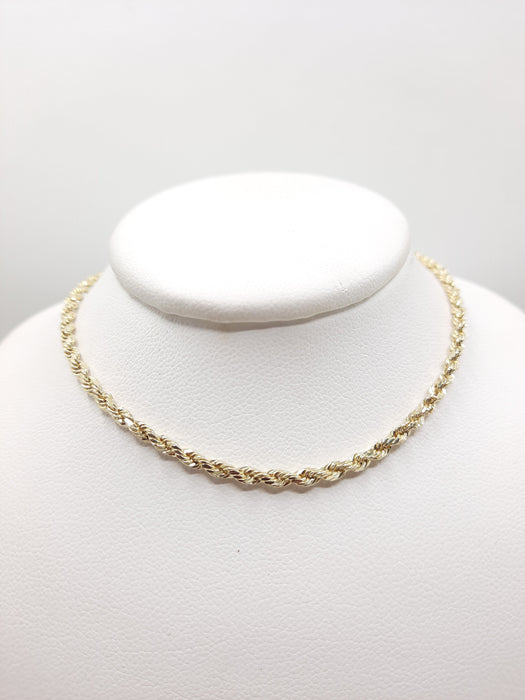 Women Rope Chain 14kt 2.5MM - All lengths available.