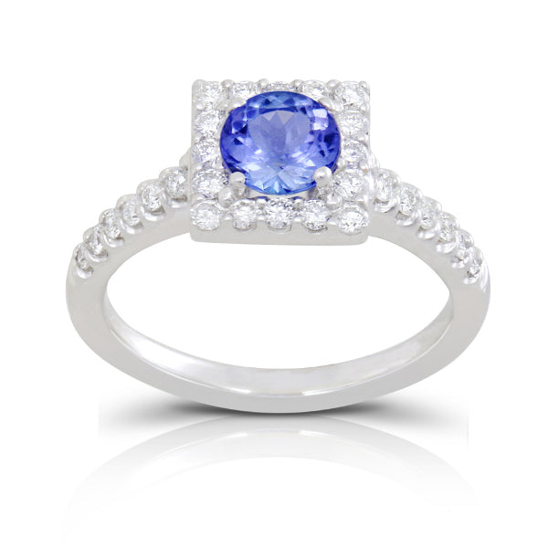 Tanzanite 0.85 ct tw Ring with 0.35 ct tw diamonds & 14kt Gold