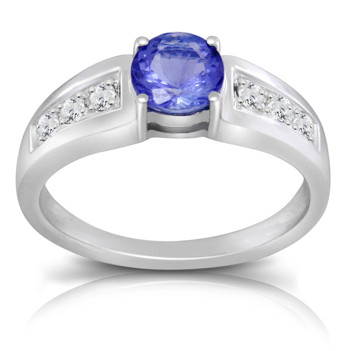 Tanzanite 0.84 ct tw Ring with 0.29 ct tw Diamonds in 14kt Gold