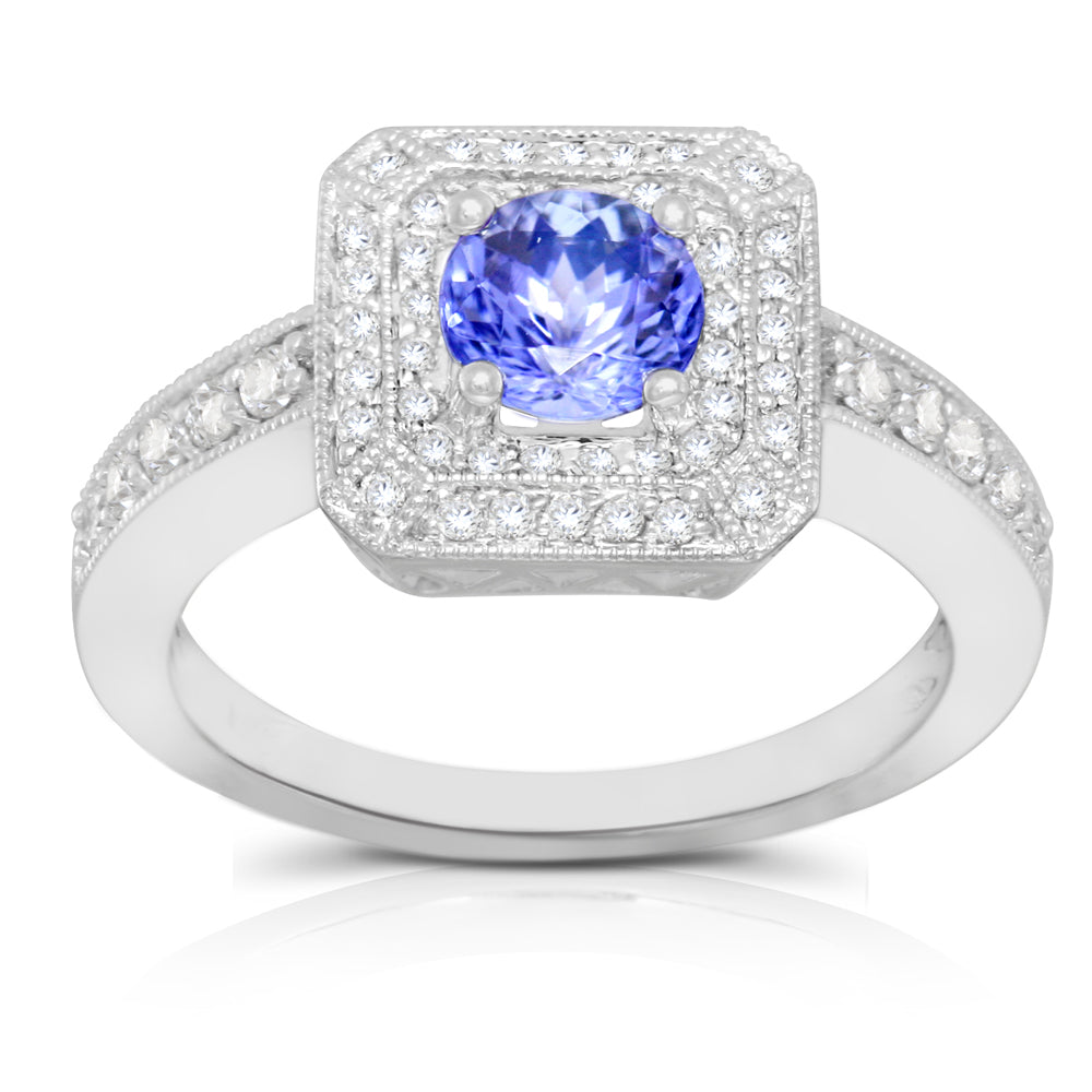 Tanzanite 1.00 ct tw Ring with 0.50 ct tw diamonds & 14kt Gold