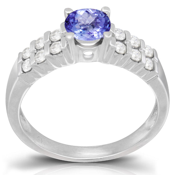 Tanzanite 0.80 ct tw Ring with 0.56 ct tw Diamonds in 14kt Gold