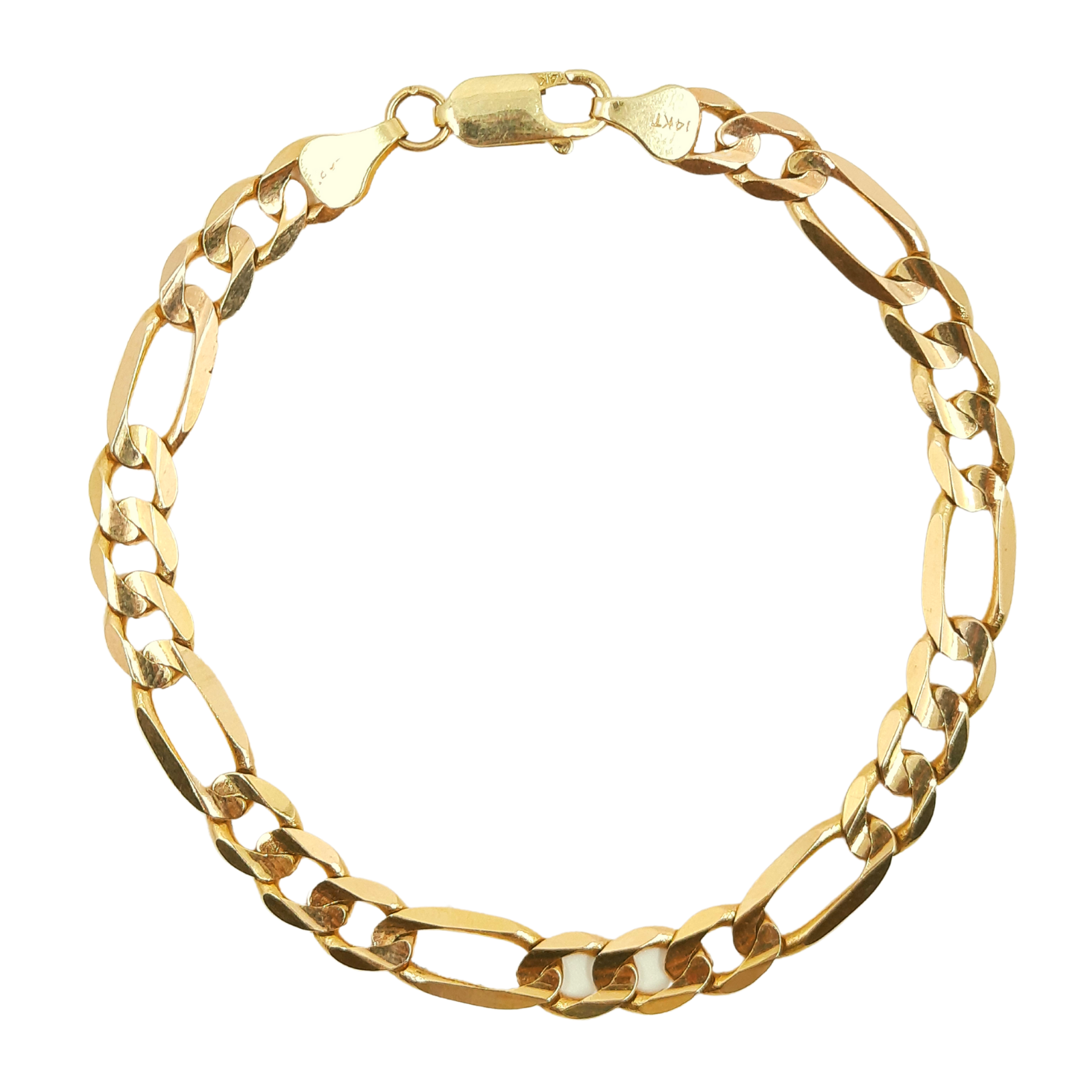 Figaro Link Bracelet 14k 7MM 8