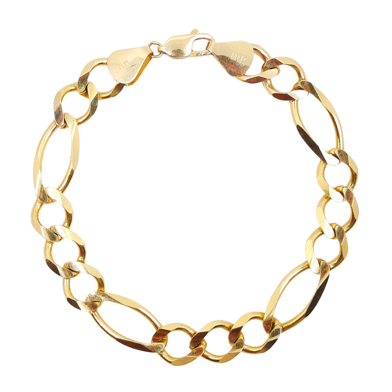 Figaro Link Bracelet 14k 9MM 9