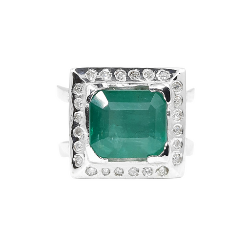 Emerald 3.84 ct tw and Diamond 0.22 ct tw Women's Ring 14kt Gold