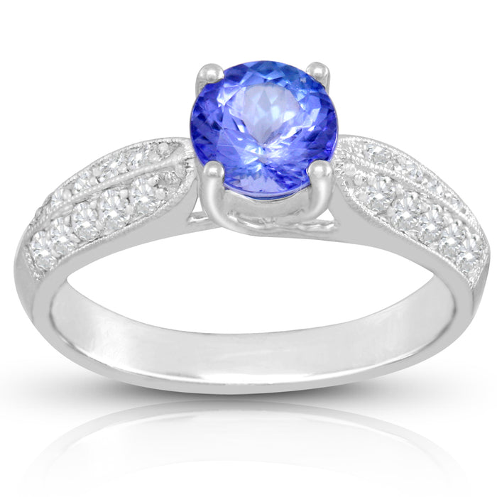 Tanzanite 0.81 ct tw Ring with 0.92 ct tw Diamonds in 14kt Gold