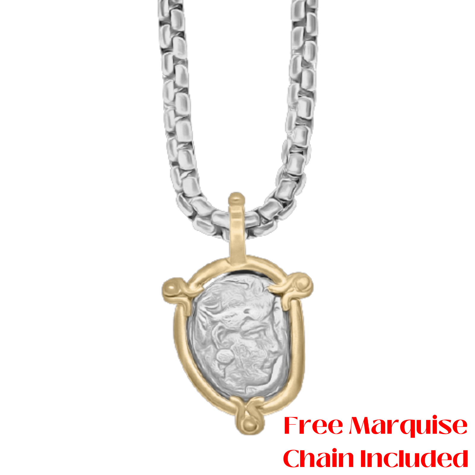 Athena and Owl replica Coin with 14kt Gold Frame - Free Chain Included!