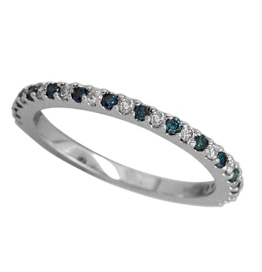 Blue and White Diamond Ring 0.27cttw 14kt Gold