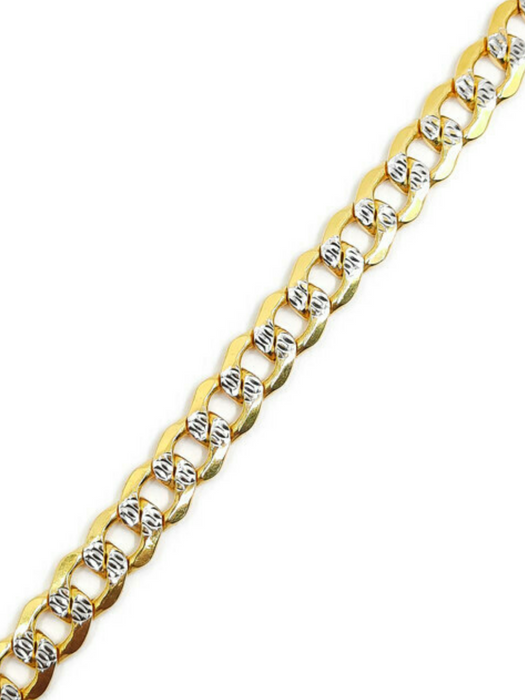 Women's Cuban Link Diamond Cut Bracelet 14kt 7.5MM 8.5"