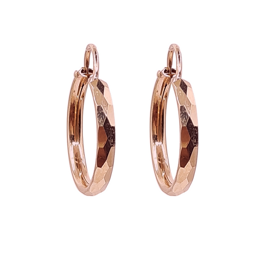 14k Gold Hoop 15MM(0.5inch) Diamond Cut style 2.5MM thick