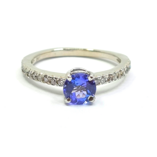 Tanzanite 0.50ct Ring with 0.40ct Diamonds in 14kt Gold
