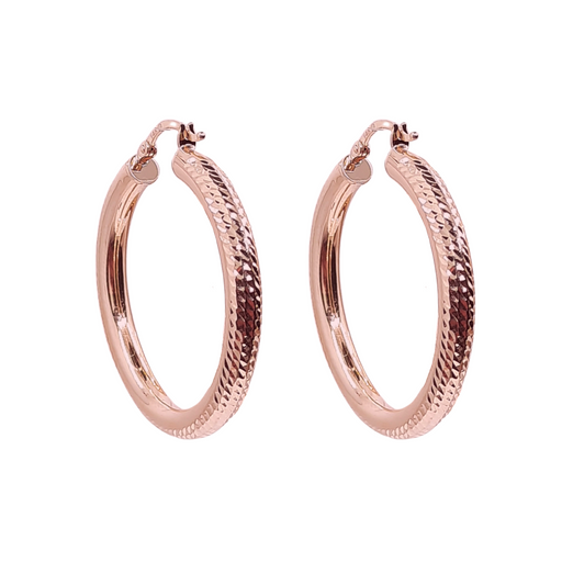 14k Gold Hoop 38MM Diamond cut hoop 4MM thick