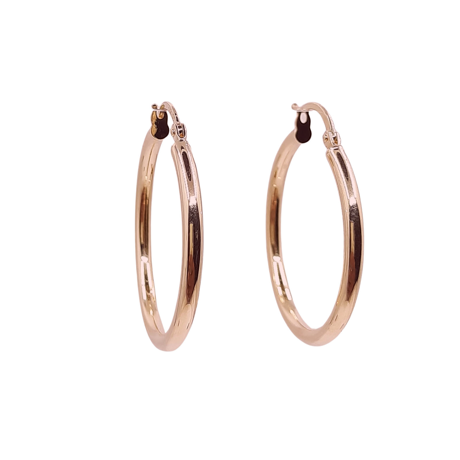 14k High Polish Gold Hoops 2” 1.5mm thick