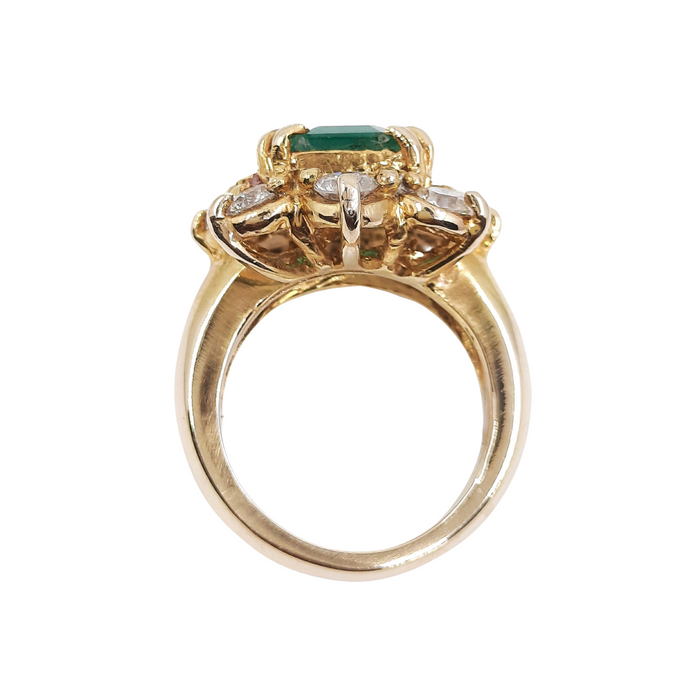 Emerald 2.38 ct tw and Diamond 1.66 ct tw Women's Ring 14kt Gold