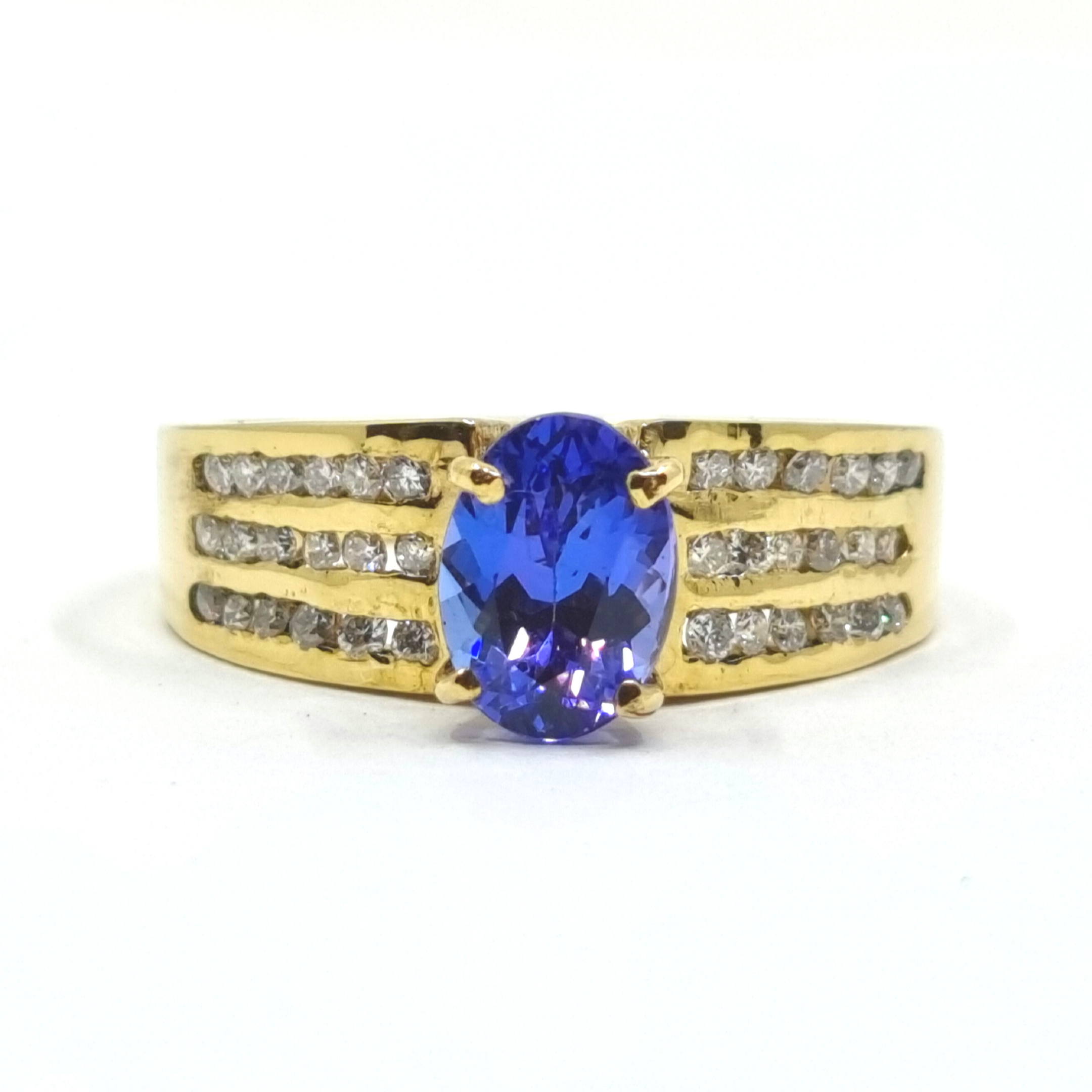 Tanzanite 1.25ct Ring with 0.70ct Diamonds in 14kt Gold