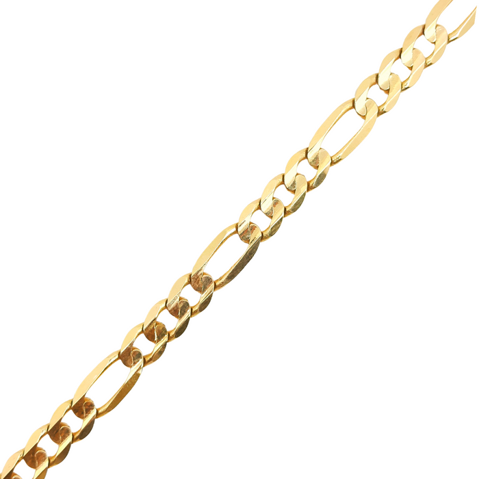 Women's Figaro Link Bracelet 14kt 7MM 8"