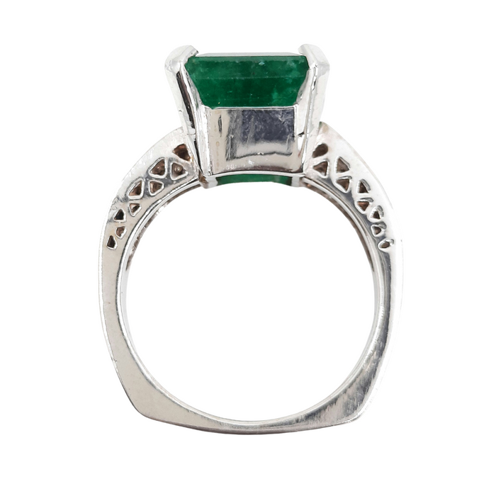 Emerald 4.74ct tw and Diamond 0.69ct tw Women's Ring 14kt Gold