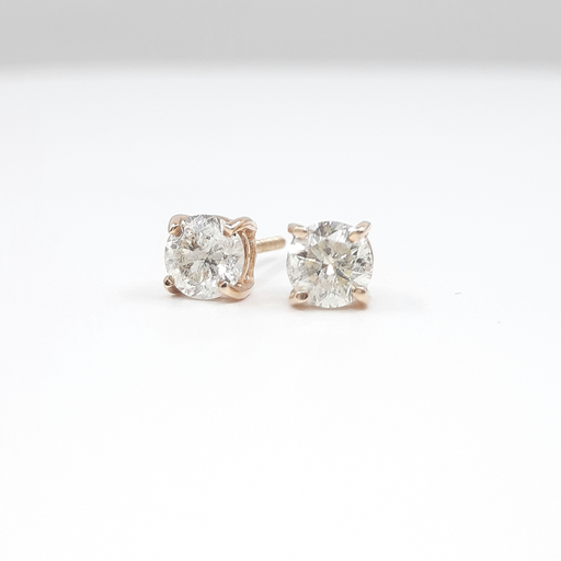 Diamond Stud Earrings Round 1.00 ct tw 14kt Gold. Additional 10% off at checkout.
