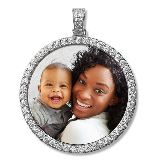 Custom Photo Necklace Round Shape 14kt Gold