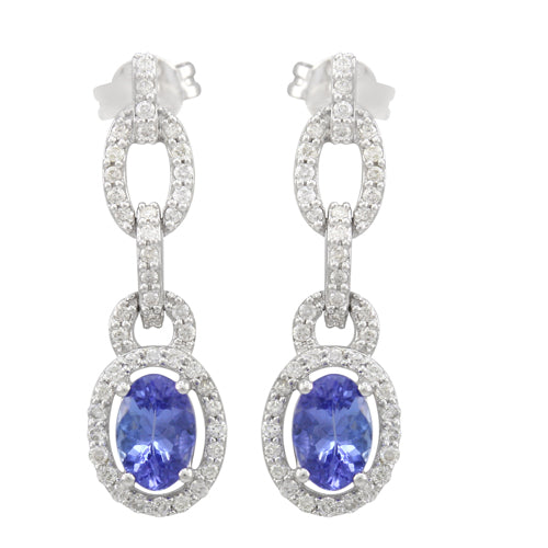 Tanzanite 1.03 ct tw earrings with 0.57 ct tw Diamonds & 14kt Gold