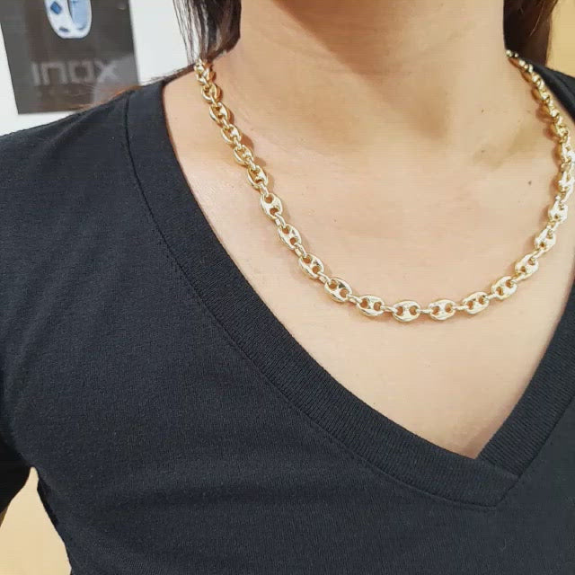 Women's Puff Mariner Chain 14k 8MM - All lengths available