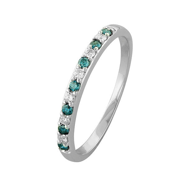 Blue and White Diamond Ring 0.14cttw 14kt Gold