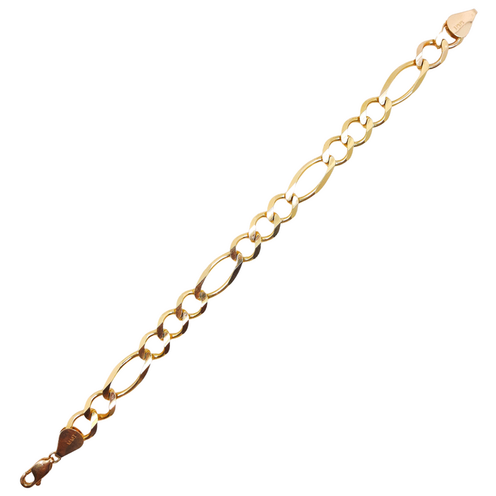 Women's Figaro Link Bracelet 14kt 9MM 9"