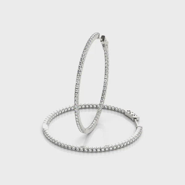 Classic Diamond Hoop set in 14k Gold(1.60ct TW)-1