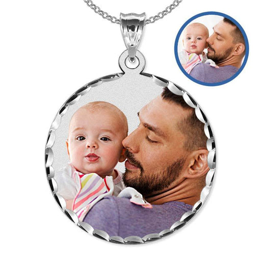 Custom Photo Pendant Round Shape 14kt Gold