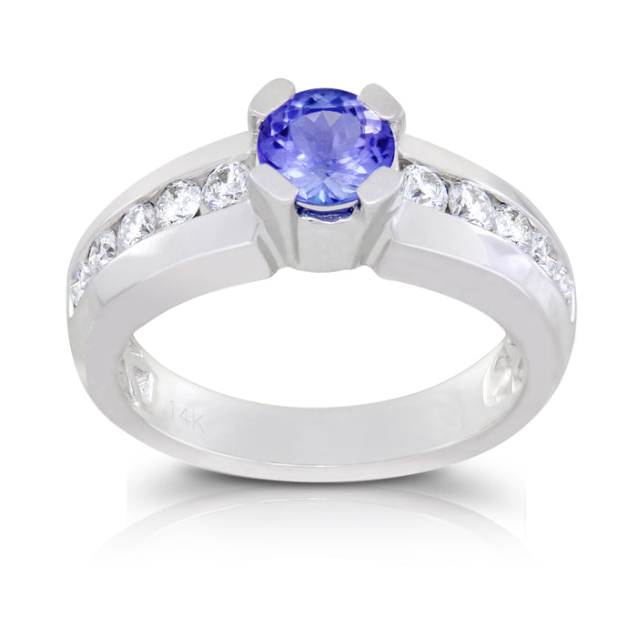 Tanzanite 0.84 ct tw Ring with 0.40 Diamonds & 14kt Gold
