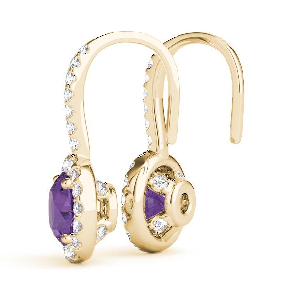 Amethyst 1.15ct & Diamond 0.36ct Earrings - 14kt Gold