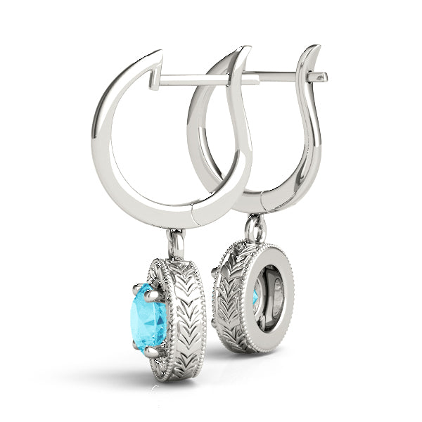 Blue Topaz 0.54ct Earrings - 14kt White Gold