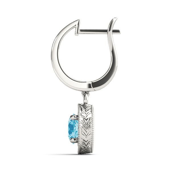 Blue Topaz 0.54ct Earrings - 14kt White Gold