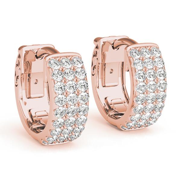 Sparkling Round Diamond Huggies set in 14k Gold (0.75ctw TW) 0.5”