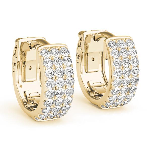 Sparkling Round Diamond Huggies set in 14k Gold (0.75ctw TW) 0.5”