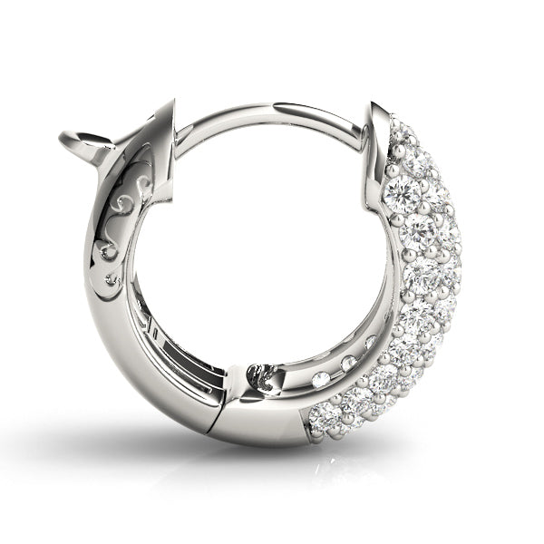 Beautiful Round Diamond Huggies set in 14k Gold (1.50ct TW)