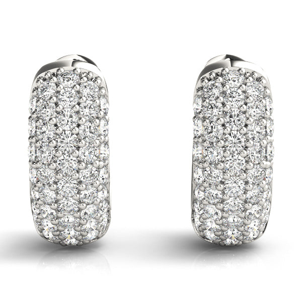 Beautiful Round Diamond Huggies set in 14k Gold (1.50ct TW)