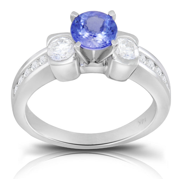 Tanzanite 1.00 ct tw Ring with 0.80 Diamonds & 14kt Gold