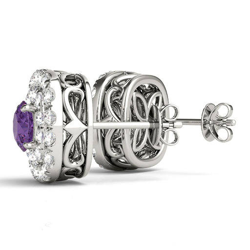 Tanzanite 0.56ct & Diamond 0.61ct Earrings - 14kt Gold