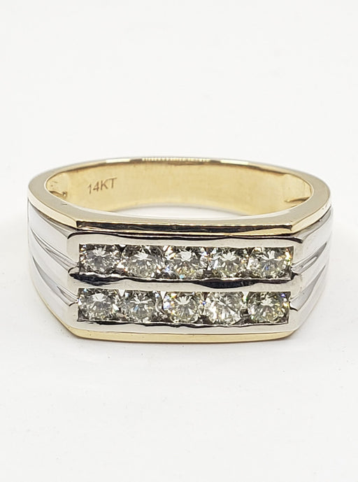 Men's Ring Diamonds 1.05 ct tw 14kt Gold Yellow & White Gold